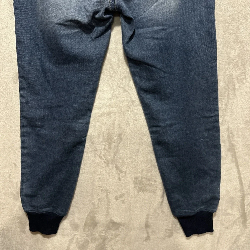 True Religion Men's 29 Blue World Tour Jean Drawstring Joggers Zippered Fly Logo